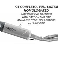 Kit completo Indy Race EVO titanio con fondello carby Kawasaki Z 650 - ARROW