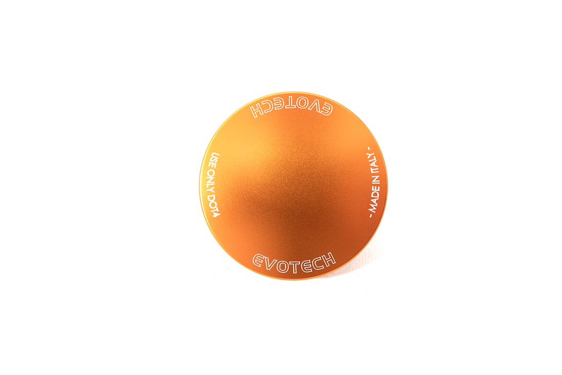 Orange front brake fluid reservoir cap
