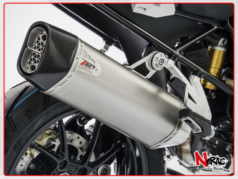 Terminale Di Scarico In Acciaio Inox Con Paracalore e Fondello In Carbonio - Fodero In Acciaio Inox - Dotato Di Db Killer Estraibili Di Serie - Zard NON OMOLOGATO BMW R 1250 GS 2019-2023