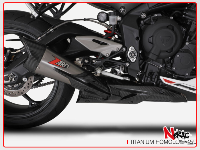Scarico Completo In Titanio Satinato Con Fondello In Carbonio - Zard TRIUMPH STREET TRIPLE 765 (2023/2024)