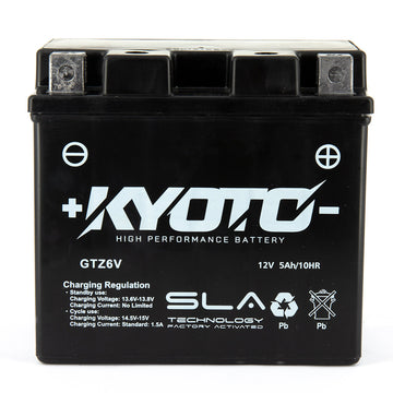 Kyoto Gtz6v Motorcycle Battery - SLA AGM