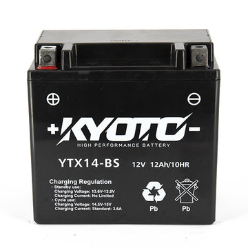 Kyoto Gtx14-bs motorcycle battery - SLA AGM