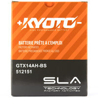 Kyoto Gtx14ah-bs motorcycle battery - SLA AGM