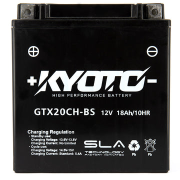 Kyoto Gtx20ch-bs motorcycle battery - SLA AGM