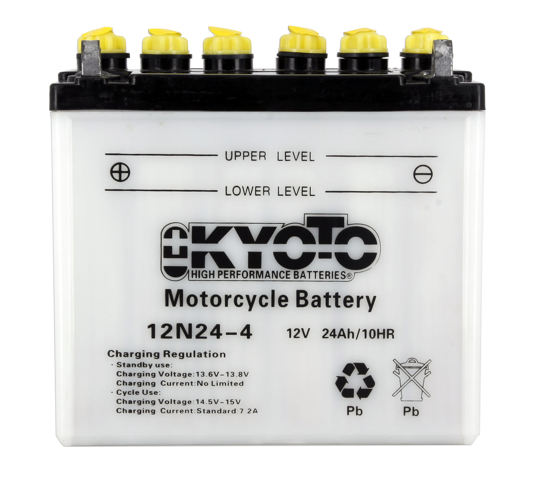 Kyoto 12N24-4 Motorradbatterie mit Säure