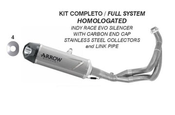 Indy Race EVO Titanium Complete Kit with Carbon End Cap for Kawasaki Z 650 - ARROW