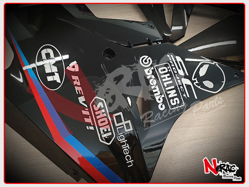 Kit Carena ABS - BMW S1000RR 2015/2018 - Grafica Black/White Motorsport