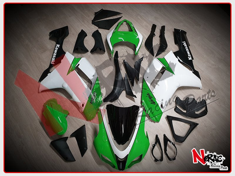 Kit Carena ABS - Kawasaki Ninja ZX-6R 2007/2008 - Grafica White/Green Vers.2