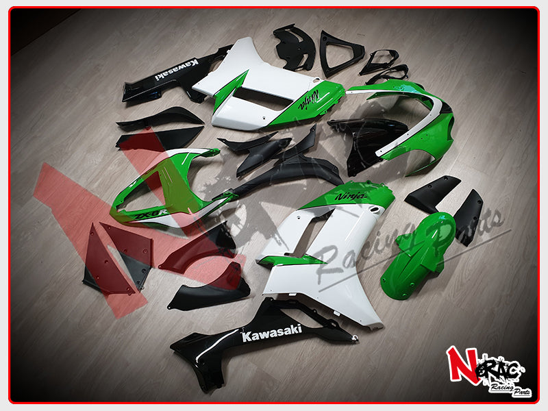 Kit Carena ABS - Kawasaki Ninja ZX-6R 2007/2008 - Grafica White/Green Vers.2