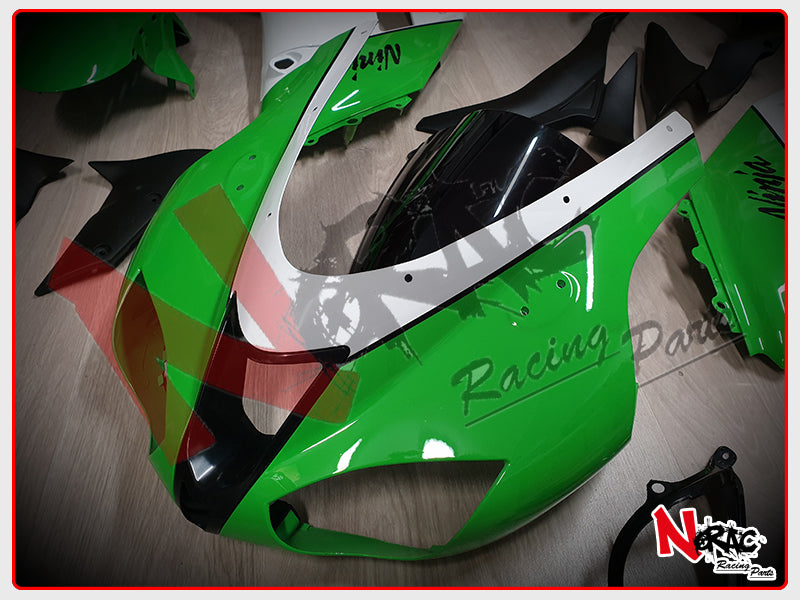 Kit Carena ABS - Kawasaki Ninja ZX-6R 2007/2008 - Grafica White/Green Vers.2