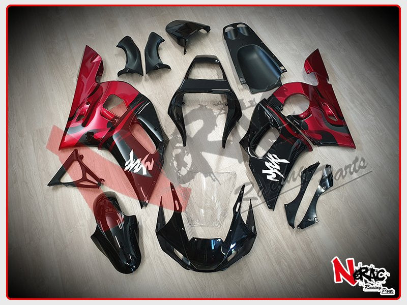Kit Carena ABS - Yamaha YZF R6 1998/2002 - Grafica Black/Red Flame