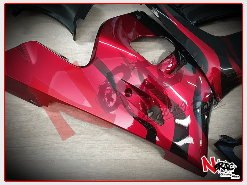 Kit Carena ABS - Yamaha YZF R6 1998/2002 - Grafica Black/Red Flame
