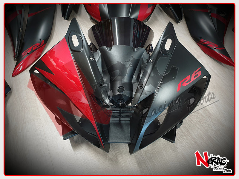 Kit Carena ABS - Yamaha YZF R6 2006/2007 - Grafica Matte Black/Pearl Red