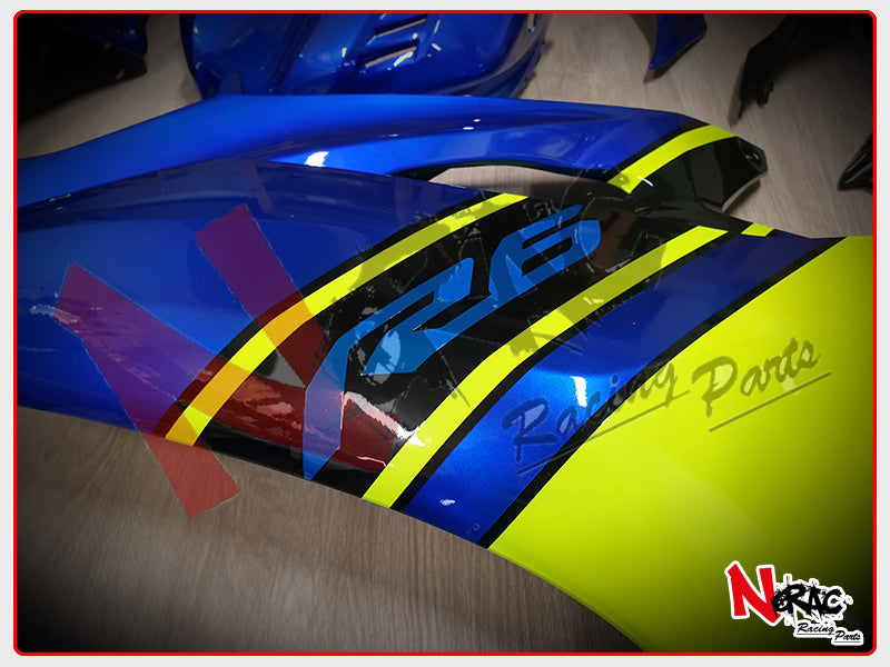 Kit Carena ABS - Yamaha YZF R6 2017/2024 - Grafica Blu/Giallo Fluo