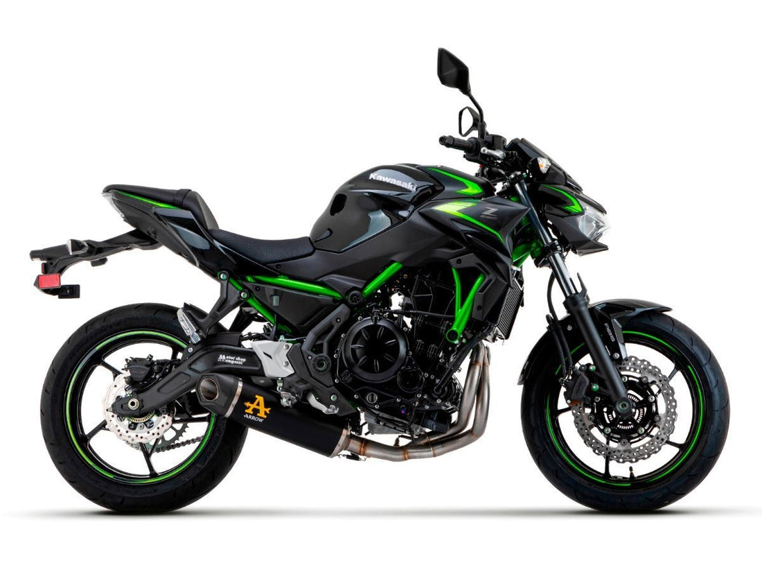 INDY RACE EVO DARK ALUMINUM COLLECTOR + SILENCER KIT KAWASAKI Z650 '21/22 WITH CARBY END CAP AND DBK