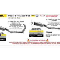 COMPLETE APPROVED KIT WITH STAINLESS STEEL COLLECTORS + INDY-RACE EVO ALUMINUM "DARK" SILENCER FOR YAMAHA TRACER 9 '25