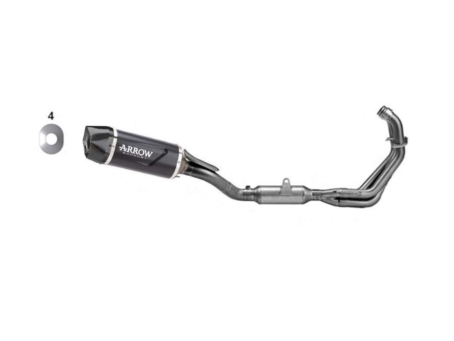 COMPLETE APPROVED KIT WITH STAINLESS STEEL COLLECTORS + INDY-RACE EVO ALUMINUM "DARK" SILENCER FOR YAMAHA TRACER 9 '25