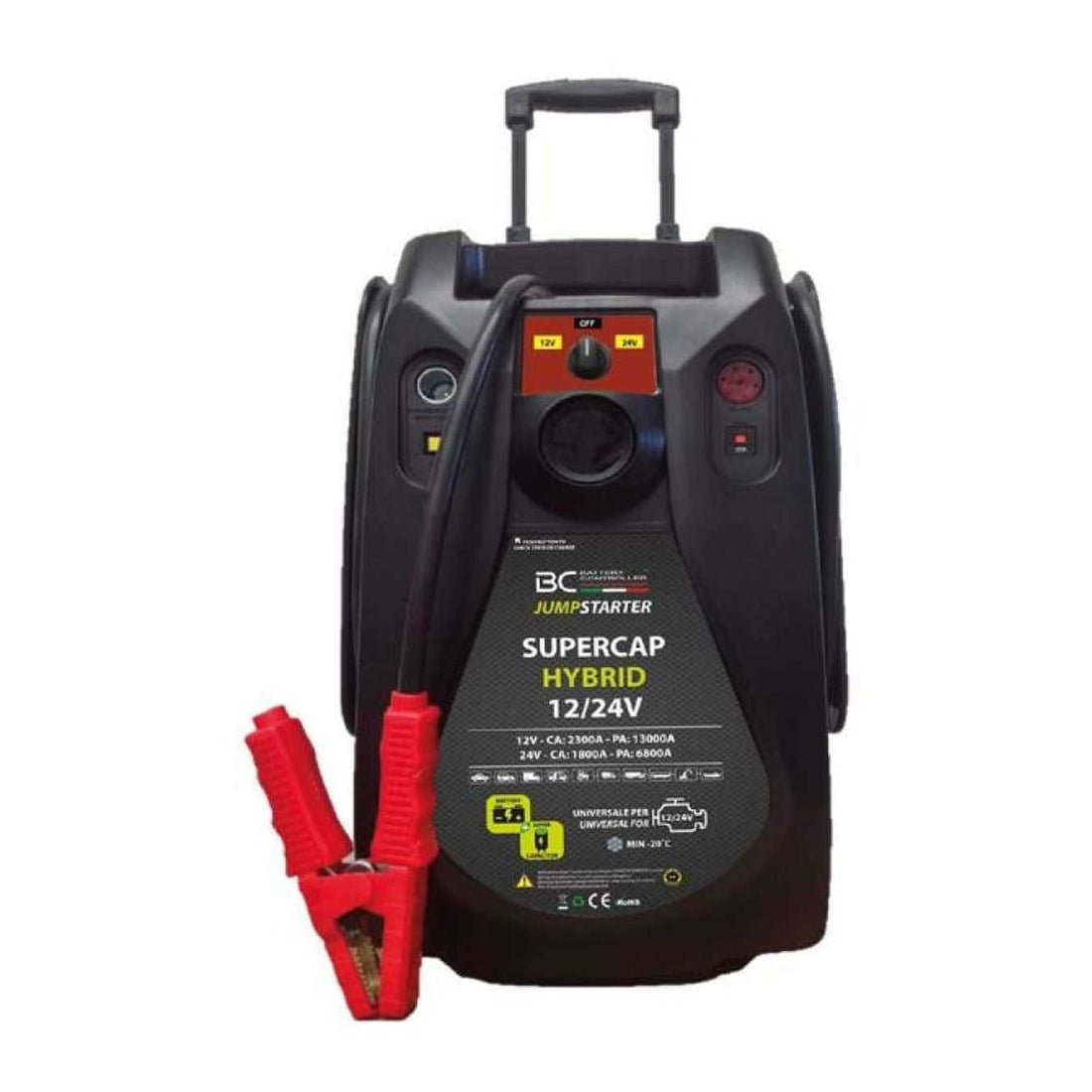 BC JUMPSTARTER SUPERCAP HYBRID 12V 13000A / 24V 6800A - 2 Odyssey 15Ah type batteries + Supercondens