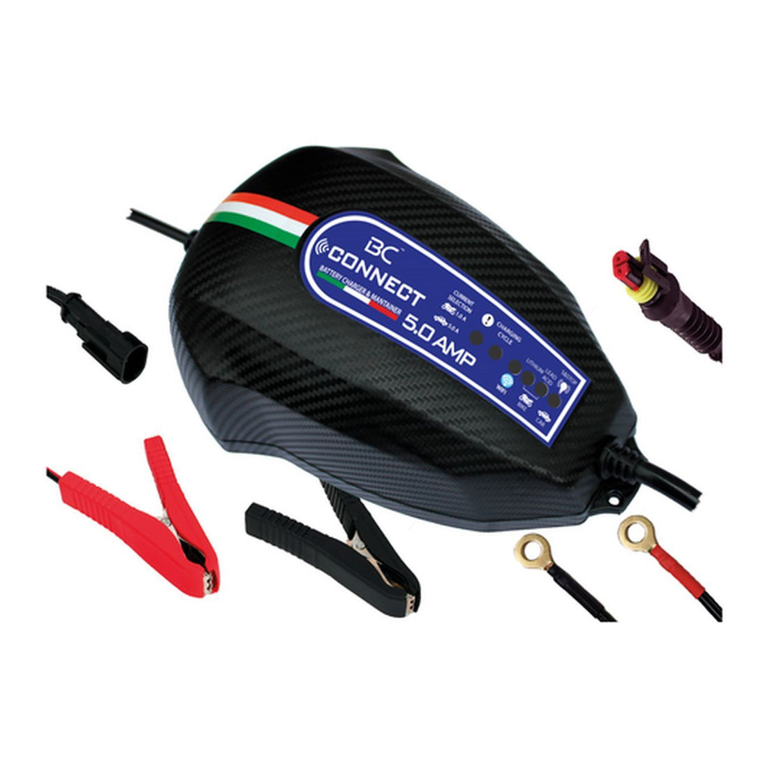 BC CONNECT Battery Charger and Maintainer - 5A MP Lead/Lithium/Car/Motorcycle