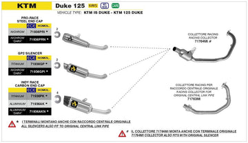 DEKAT INOX RACING COLLECTOR + CONNECTOR KIT KTM DUKE 125 '21 FOR ORIGINAL OR ARROW TERMINAL