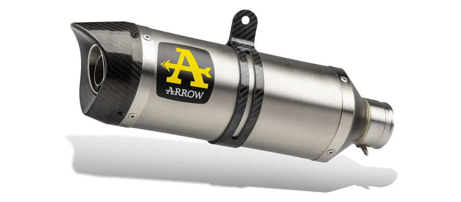 Terminali di scarico Thunder alluminio Dark" (Dx+Sx) con fondello carby" Aprilia DORSODURO 750 dal 2007-2009 - ARROW
