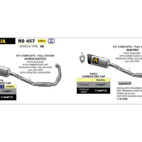 COMPLETE APPROVED KIT STAINLESS STEEL COLLECTORS + "DARK" TITANIUM TRACK SILENCER WELDED CONNECTOR APRILIA RS457 E5+ 2024