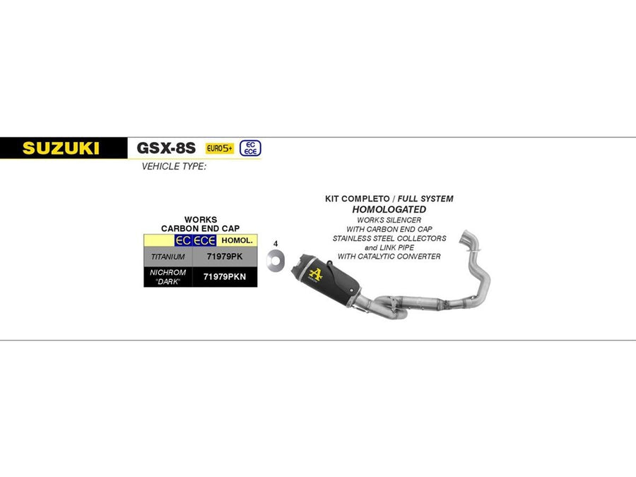 WORKS NICHROM DARK COLLECTOR + SILENCER KIT FOR SUZUKI GSX-8R / GSX-8S E5+ '24