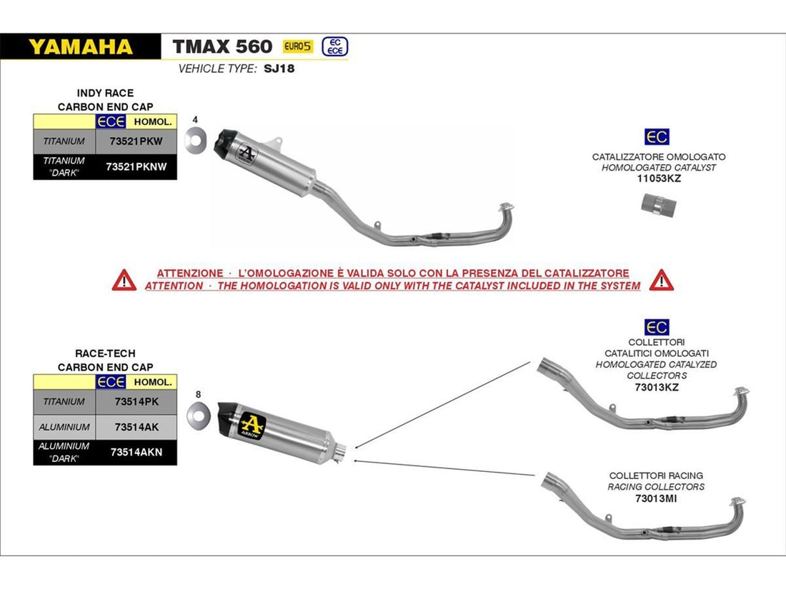 INDY RACE DARK TITANIUM COLLECTOR + SILENCER KIT YAMAHA T-MAX 530 '17/19 / T-MAX 560 '20/21