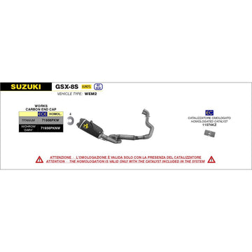 WORKS TITANIUM COLLECTORS + SILENCER KIT WITH CARBY END CAP SUZUKI GSX-8S '23
