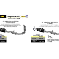 COMPLETE CATALYTIC KIT APPROVED STAINLESS STEEL COLLECTORS + VELOCE TITANIUM MUFFLER TRIUMPH DAYTONA 660 '24 WITH CARBY FOUNDATION