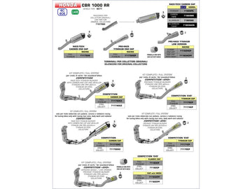 APPROVED RACE TECH DARK ALUMINUM MUFFLER HONDA CBR 1000RR '17 WITH CARBY END CAP FOR ORIGINAL COLLECTOR
