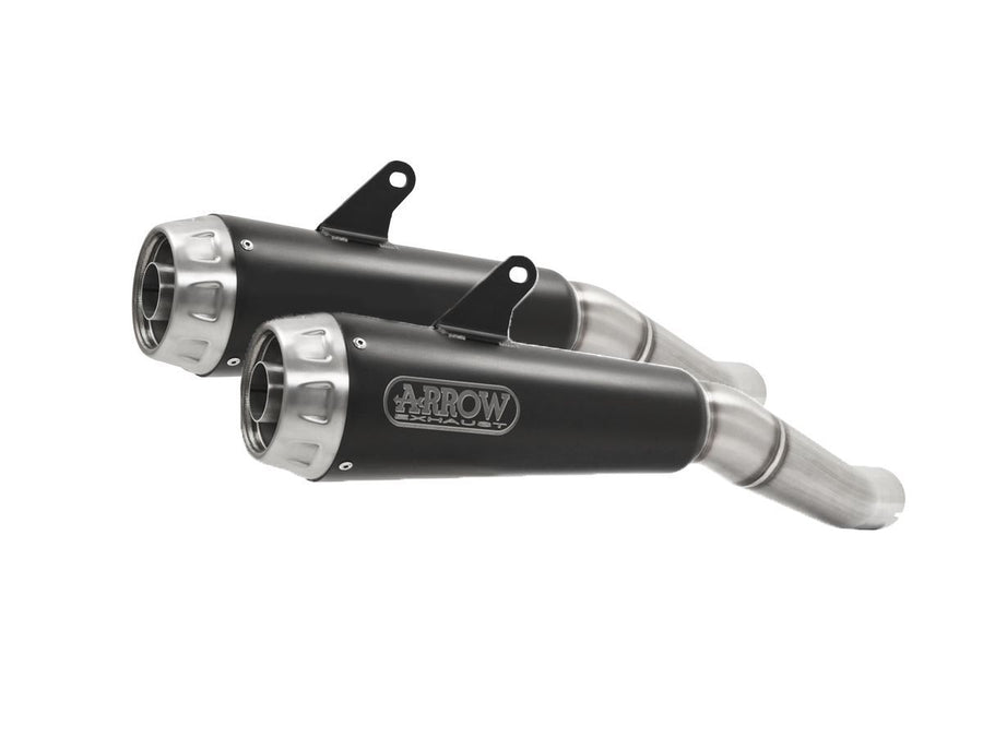 PRO-RACE STAINLESS STEEL DARK KAWASAKI Z1000 '17 RH+LH EXHAUST FOR ORIGINAL ARROW COLLECTORS APPROVED