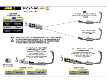 APPROVED INDY RACE CARBON MUFFLER APRILIA RS 660 '20 WITH CARBON END CAP FOR ARROW COLLECTORS
