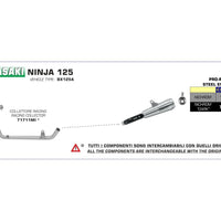 APPROVED PRO-RACE NICHROM DARK MUFFLER WITH WELDED CONNECTOR KAWASAKI NINJA 125 '19 FOR ORIGINAL OR ARROW COLLECTOR