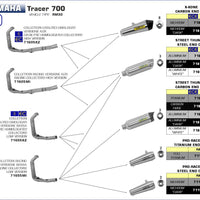 APPROVED MUFFLER WORKS NICHROM DARK YAMAHA TRACER 700 '20 WITH CARBY FOUNDATION FOR 71735MI/KZ ARROW COLLECTORS